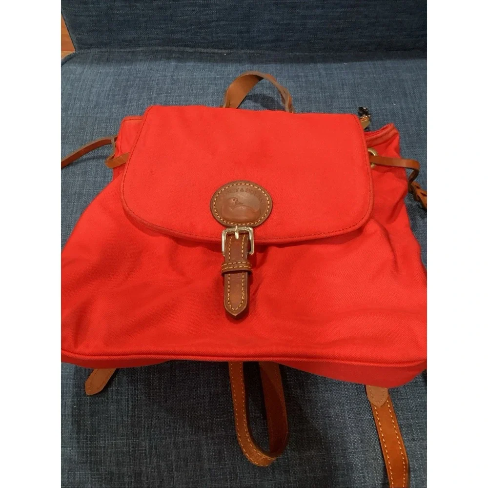 Dooney & Bourke Red Nylon Flap Backpack